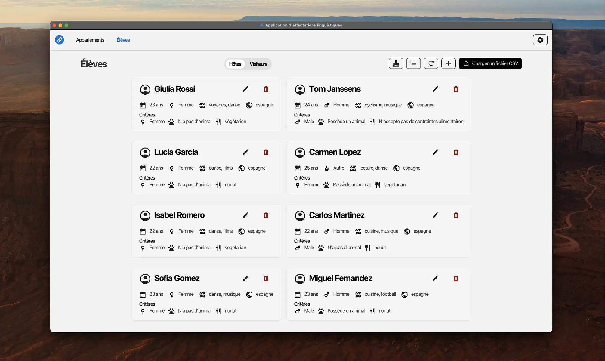 Screenshot of Application d'aide à la décision
